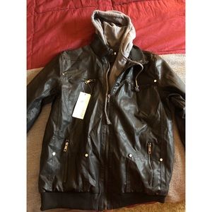 NWT Faux Leather Jacket Sweatshirt Liner PLS READ
